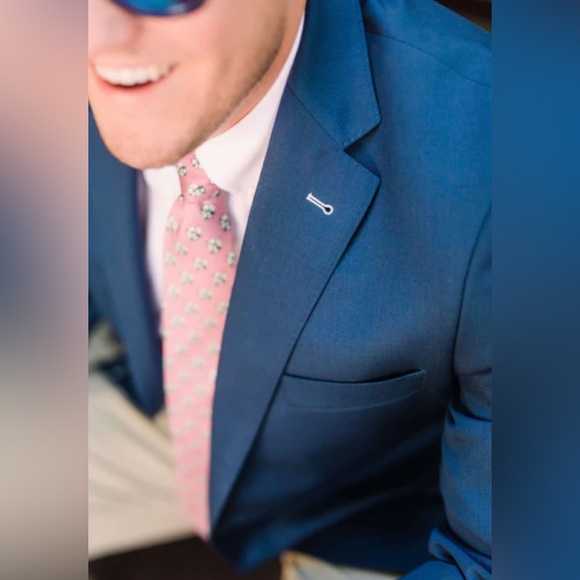 SOUTHERN PROPER Pink Katydid/Green Grasshopper Silk Tie. OS. - Picture 2 of 9